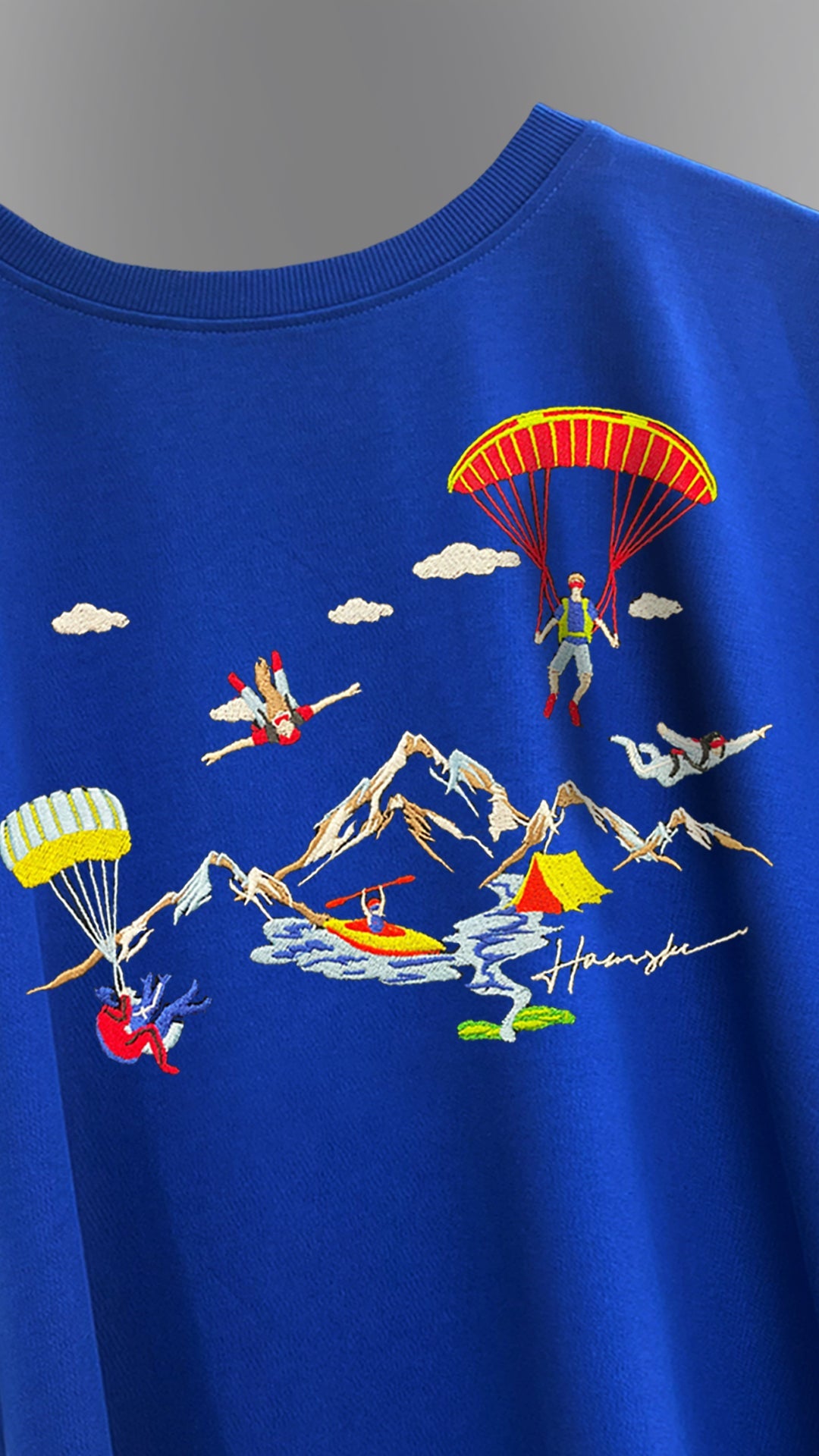 Mountaineers Embroidery T-shirt - Blue