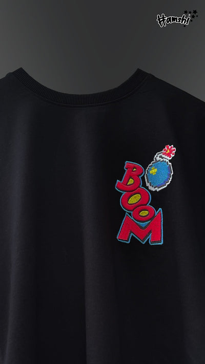 Boom -3D Embroidery T-shirt - Black