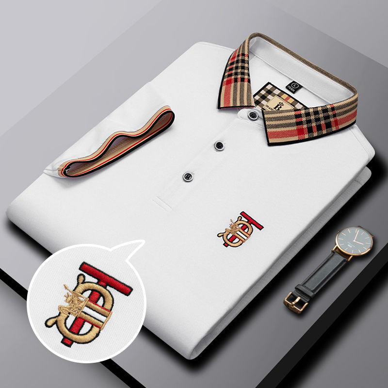 High end embroidered short sleeve POLO T-shirt for men's