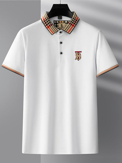 High end embroidered short sleeve POLO T-shirt for men's