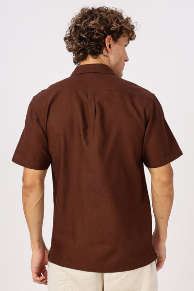 Cocoa Bamboo Embroidered Resort Shirt