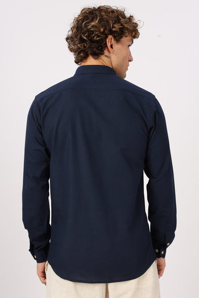 'Tides & Palms' Embroidered Navy Shirt