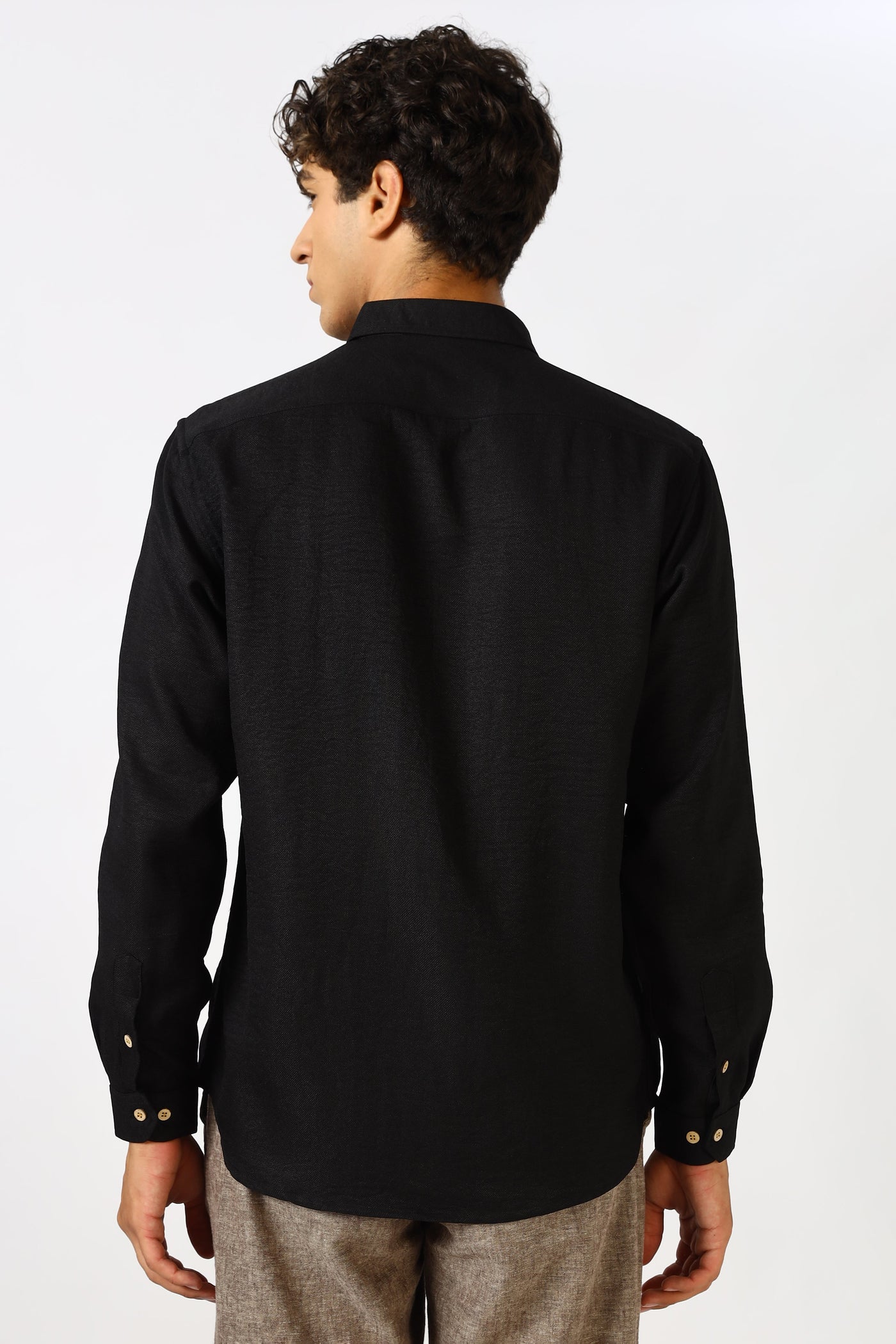 The Crest of Leisure Black Embroidery Shirt