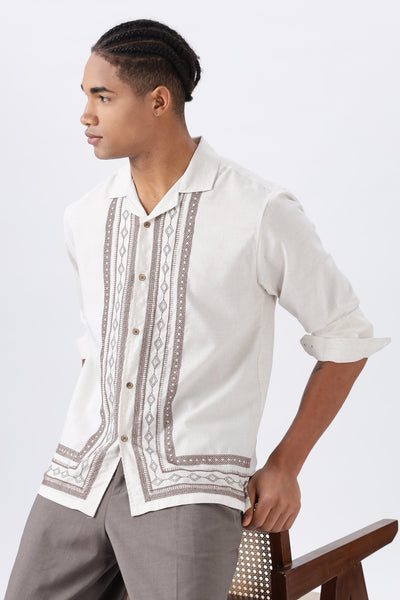 Havana Hour Shirt – Sandstone Embroidery Shirt