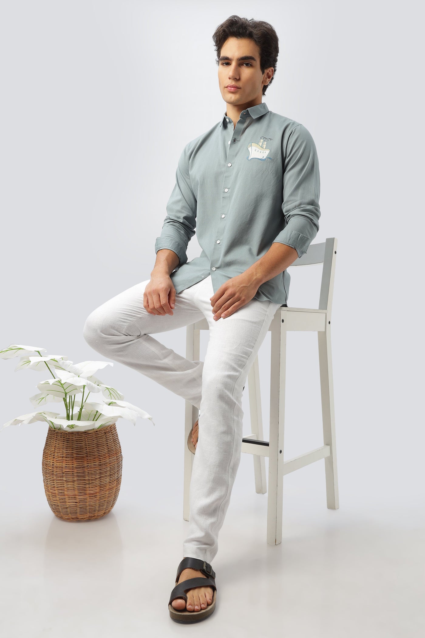 Ocean Voyage: Shirt with Nautical Embroidery