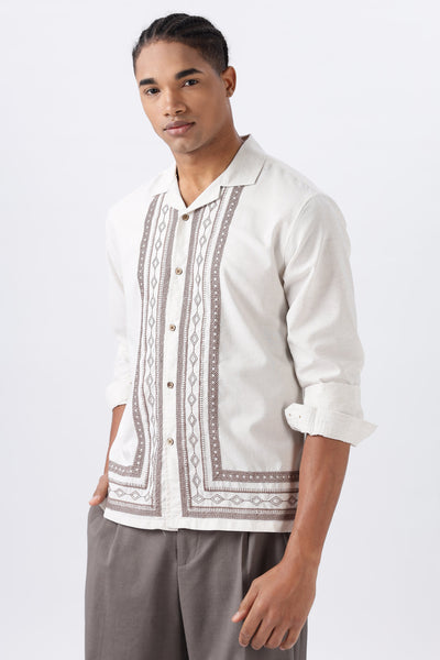 Havana Hour Shirt – Sandstone Embroidery Shirt