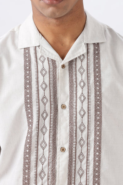Havana Hour Shirt – Sandstone Embroidery Shirt