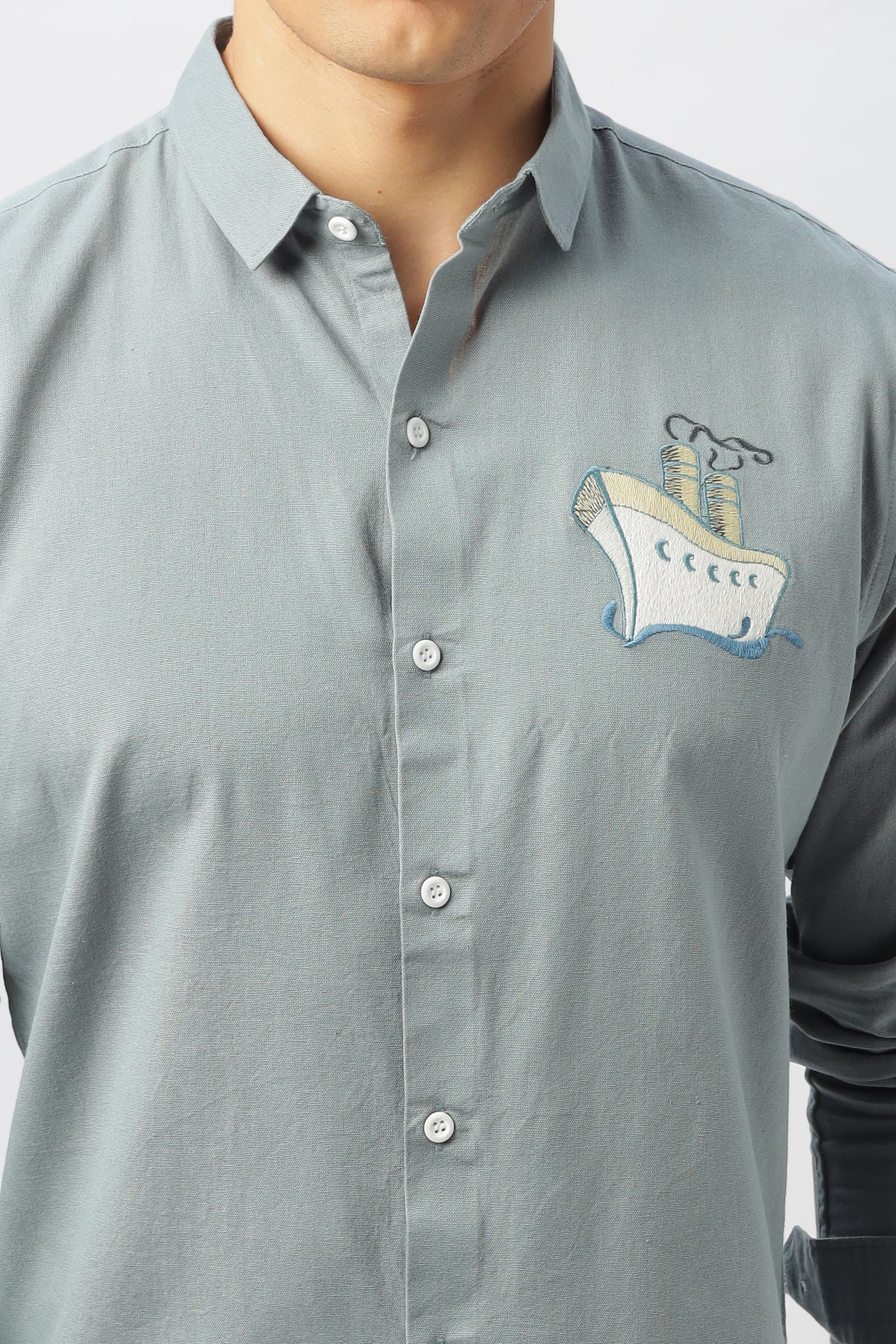 Ocean Voyage: Shirt with Nautical Embroidery