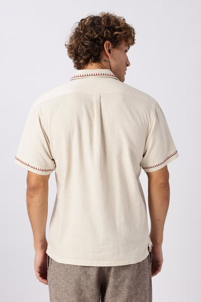 Bloomline Beige Embroidered Shirt
