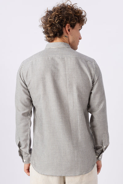 Certified Sunblocker Embroidery Striped Shirt