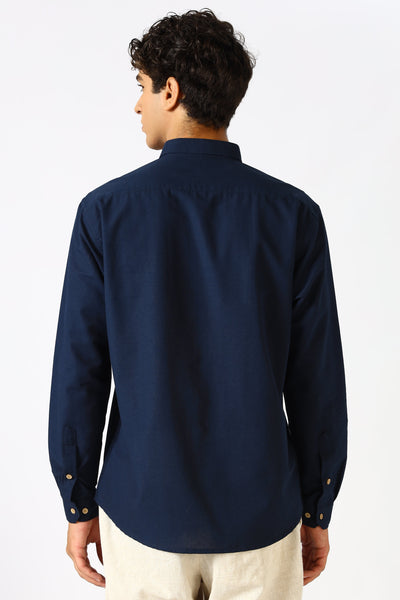 Ocean Voyage Blue Embroidered Shirt