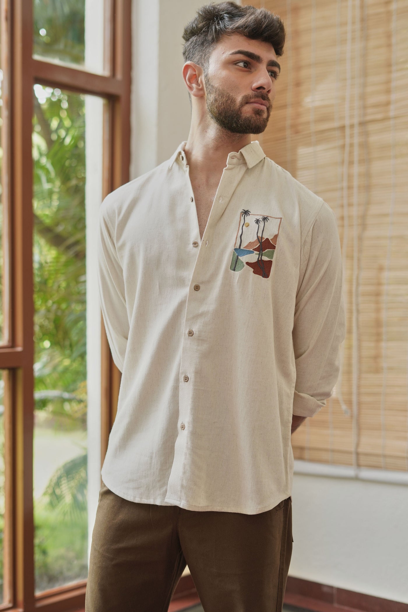Sundowner Beige Mirage Embroidered Shirt
