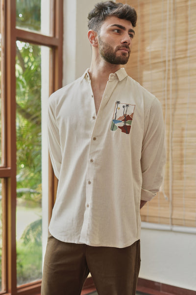 Sundowner Beige Mirage Embroidered Shirt