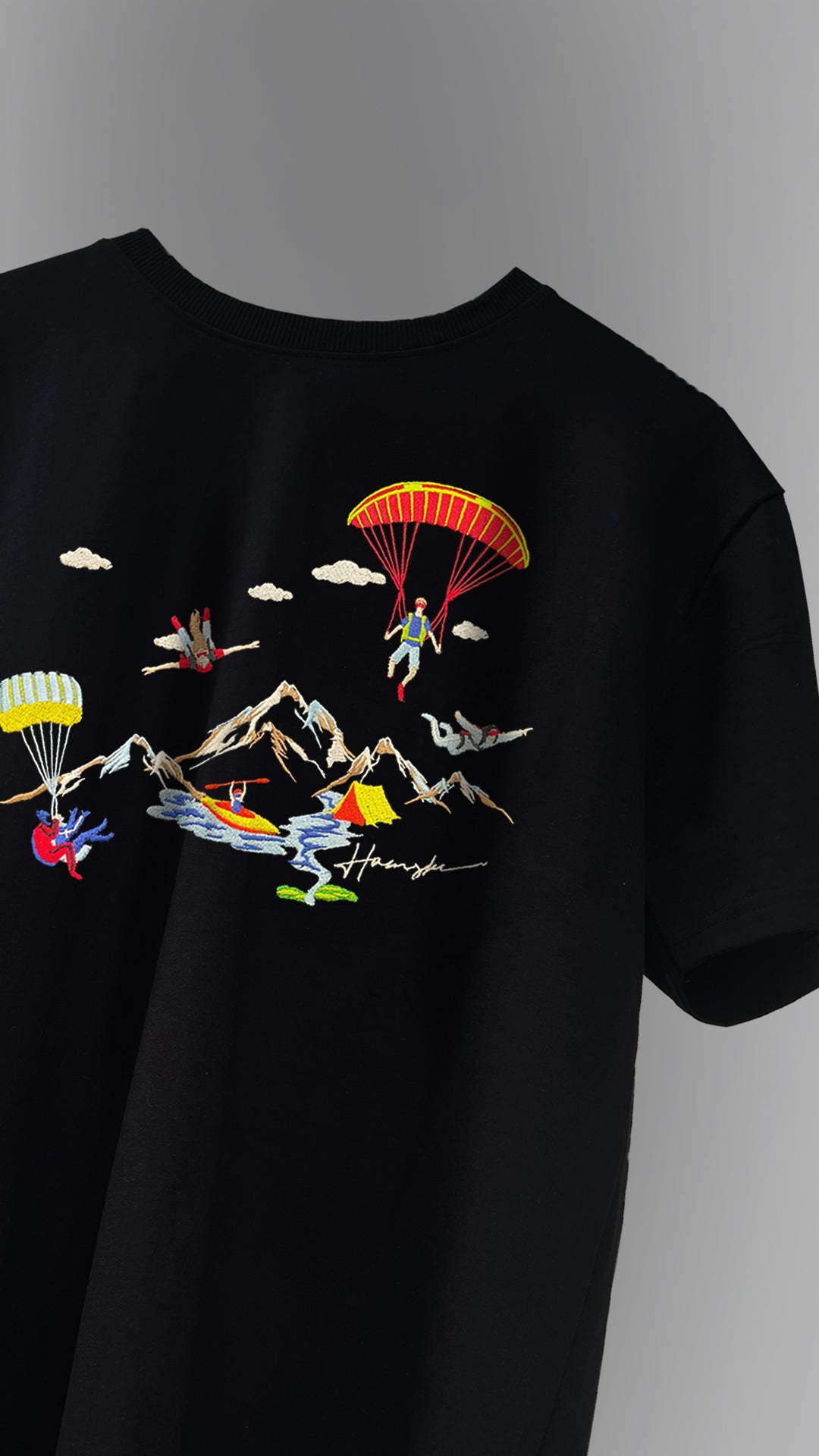 Mountaineers Embroidery T-shirt - Black