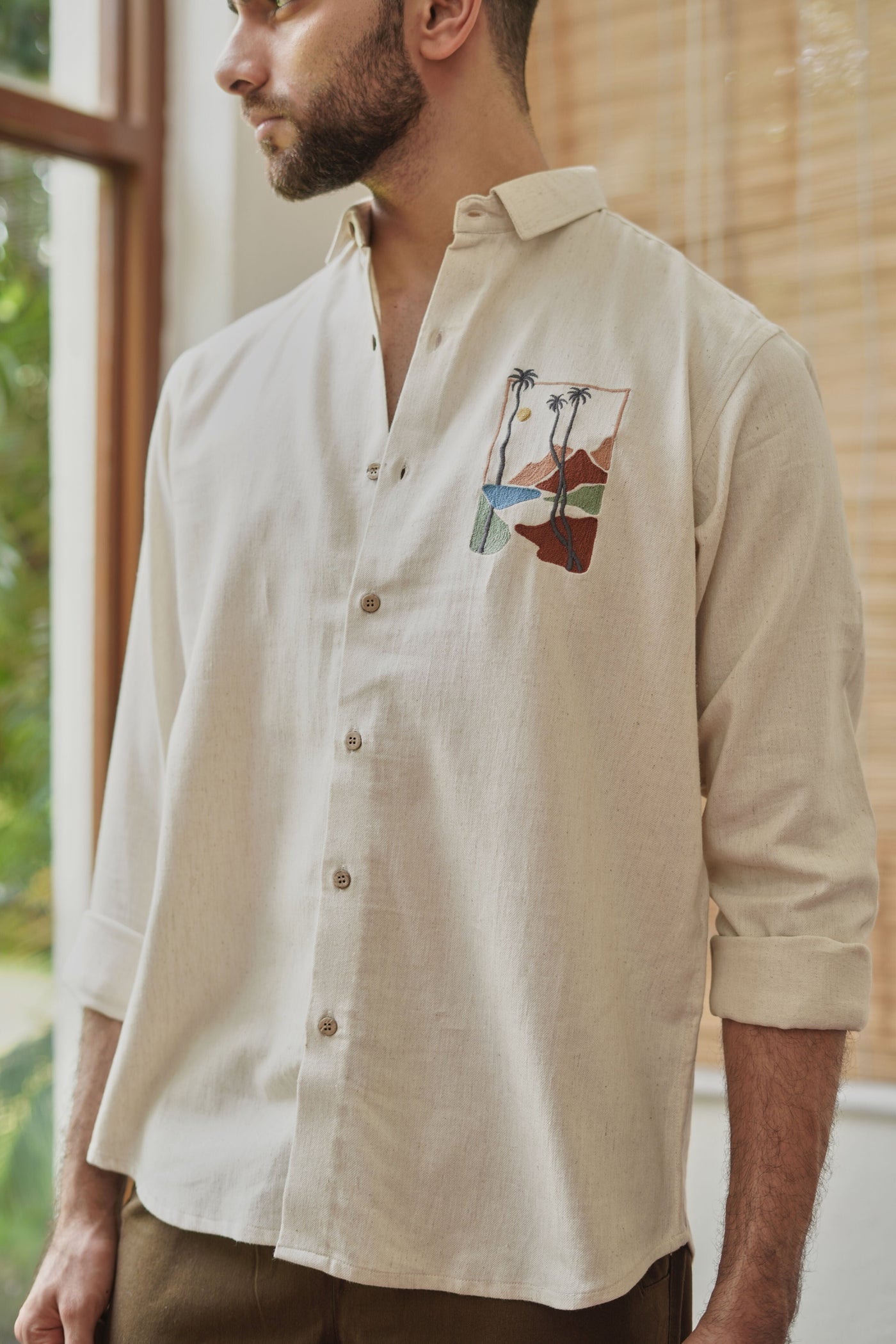 Sundowner Beige Mirage Embroidered Shirt