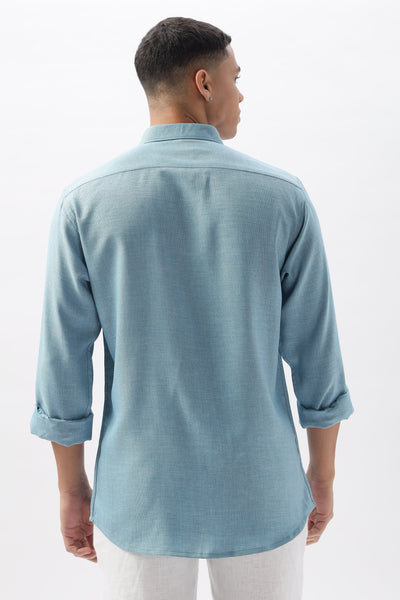 Whiskey Tales Blue Embroidered Shirt