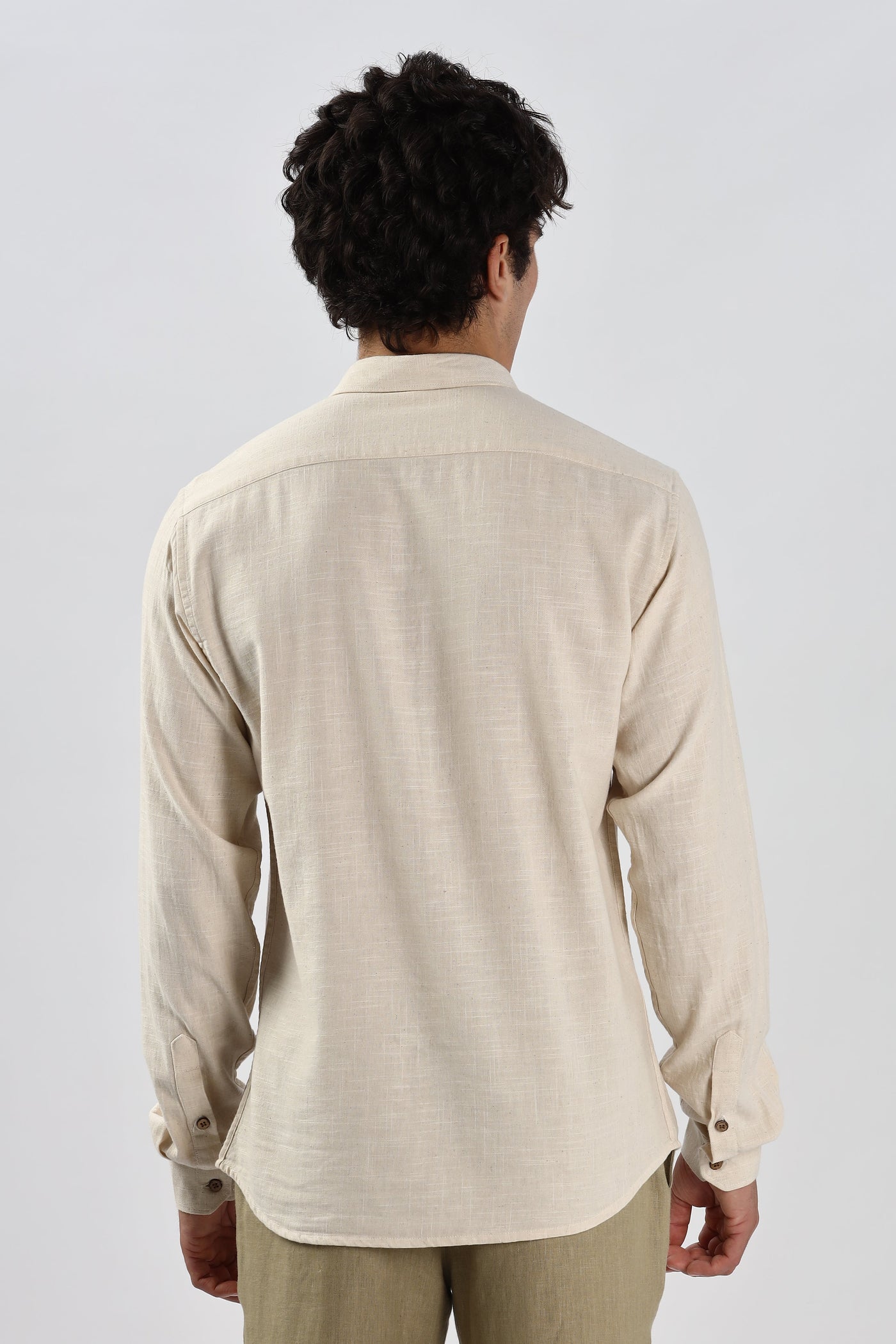 Caribbean Beige Palm Tree Embroidery Shirt