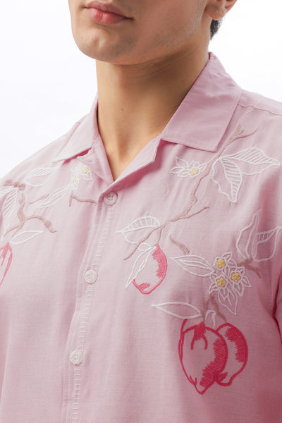 Best Seller Pink Floral Embroidery Box Fit Shirt