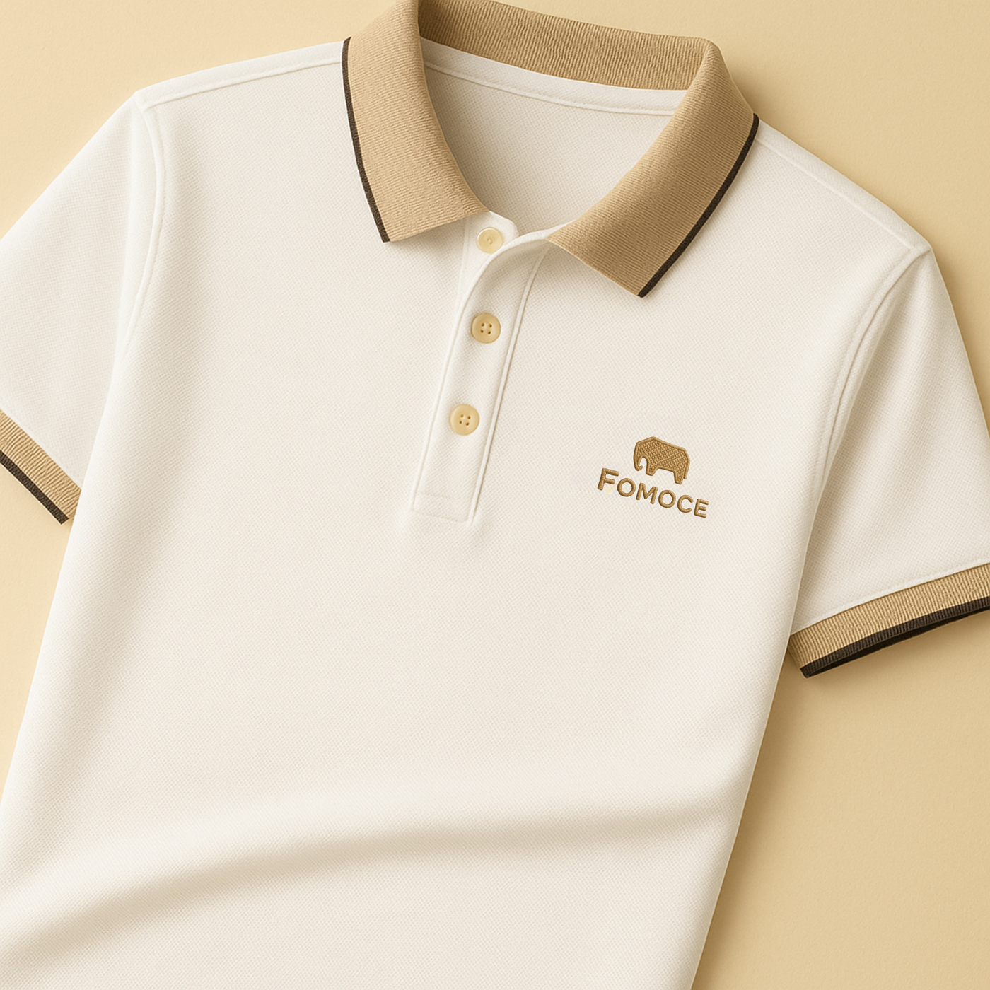 Premium Polo with Embroidered Logo & Contrast Collar