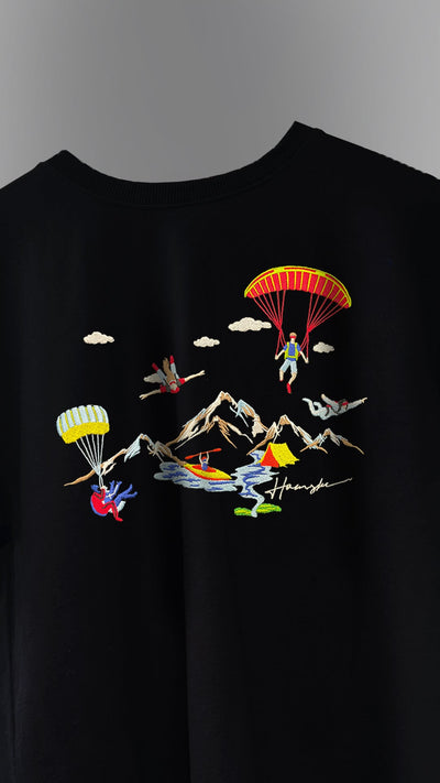 Mountaineers Embroidery T-shirt - Black