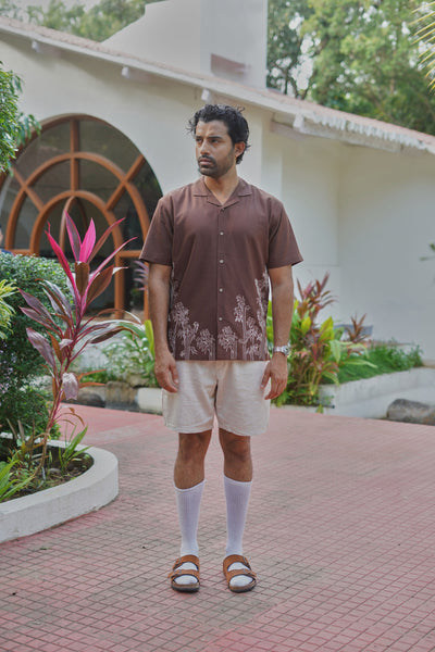 Cocoa Bamboo Embroidered Resort Shirt