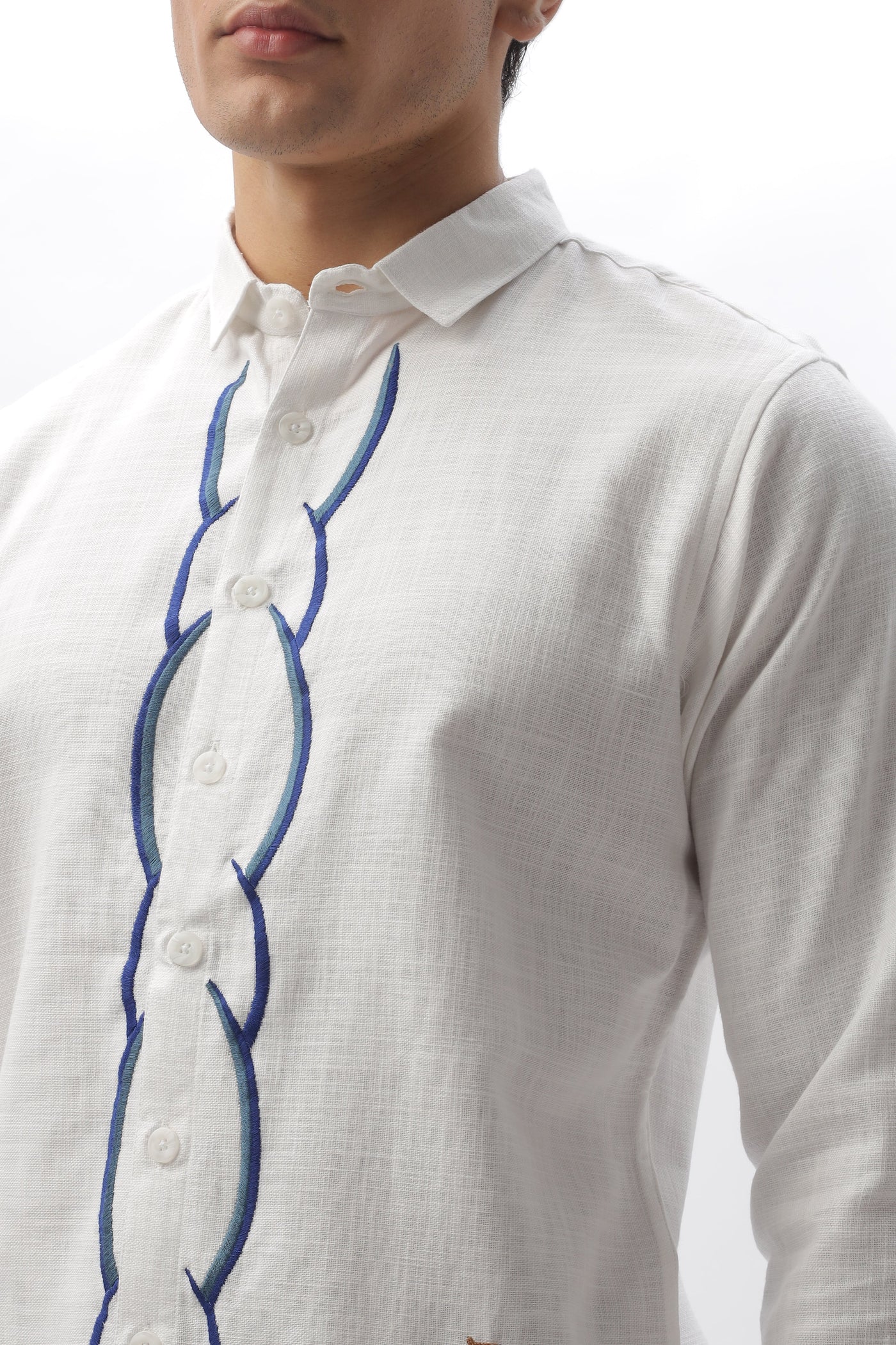 Brigantines Boat Front and Back White Embroidery Shirt