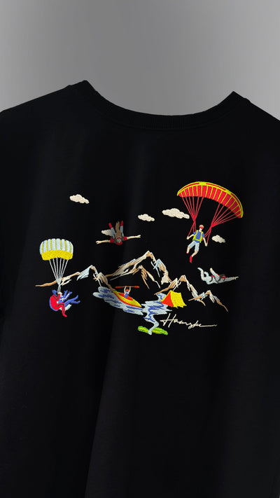 Mountaineers Embroidery T-shirt - Black