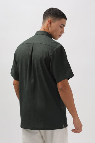 Cuenca Green All Over Embroidery Box Fit Shirt