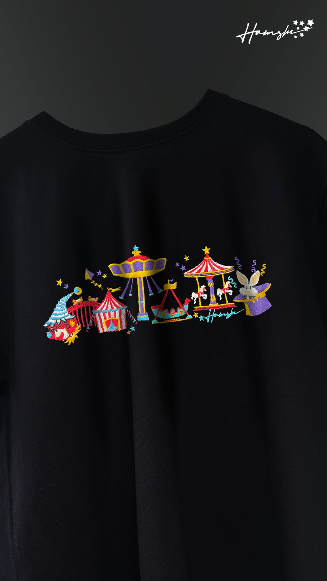 Clowns & Rides Embroidery T-shirt - Black
