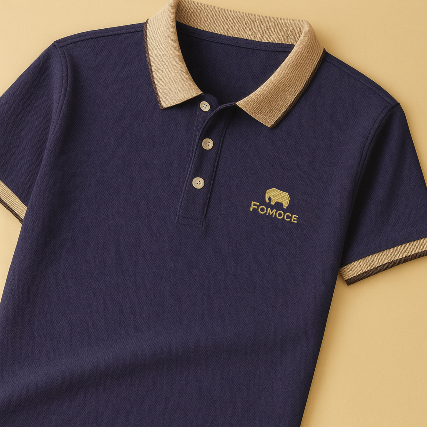 Premium Polo with Embroidered Logo & Contrast Collar
