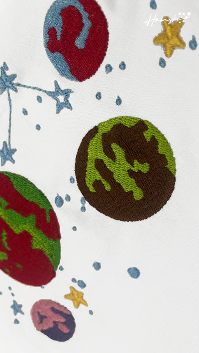 Galaxy Embroidery T-shirt - White