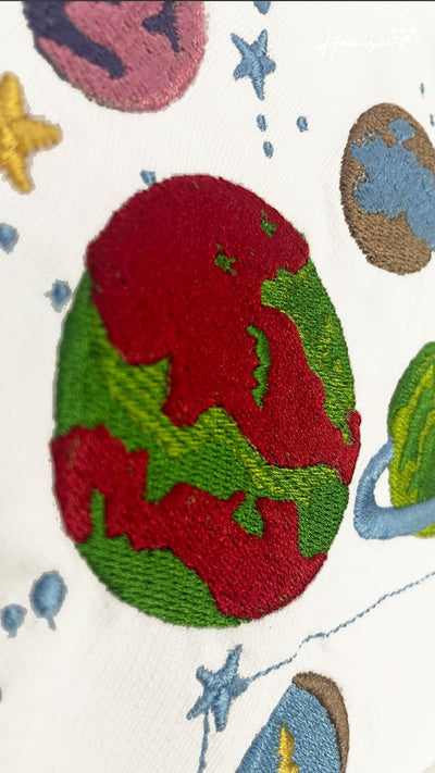 Galaxy Embroidery T-shirt - White