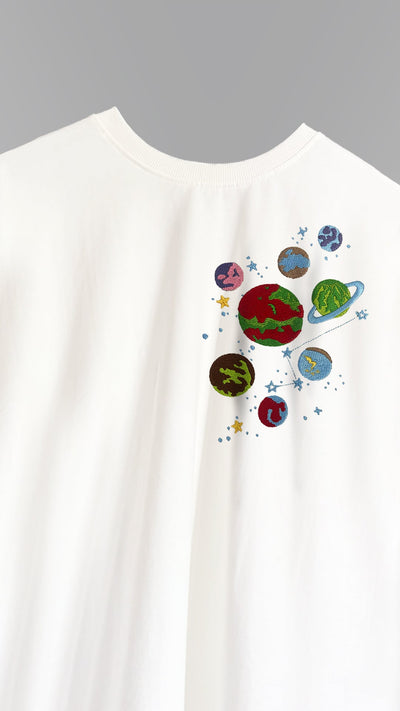 Galaxy Embroidery T-shirt - White
