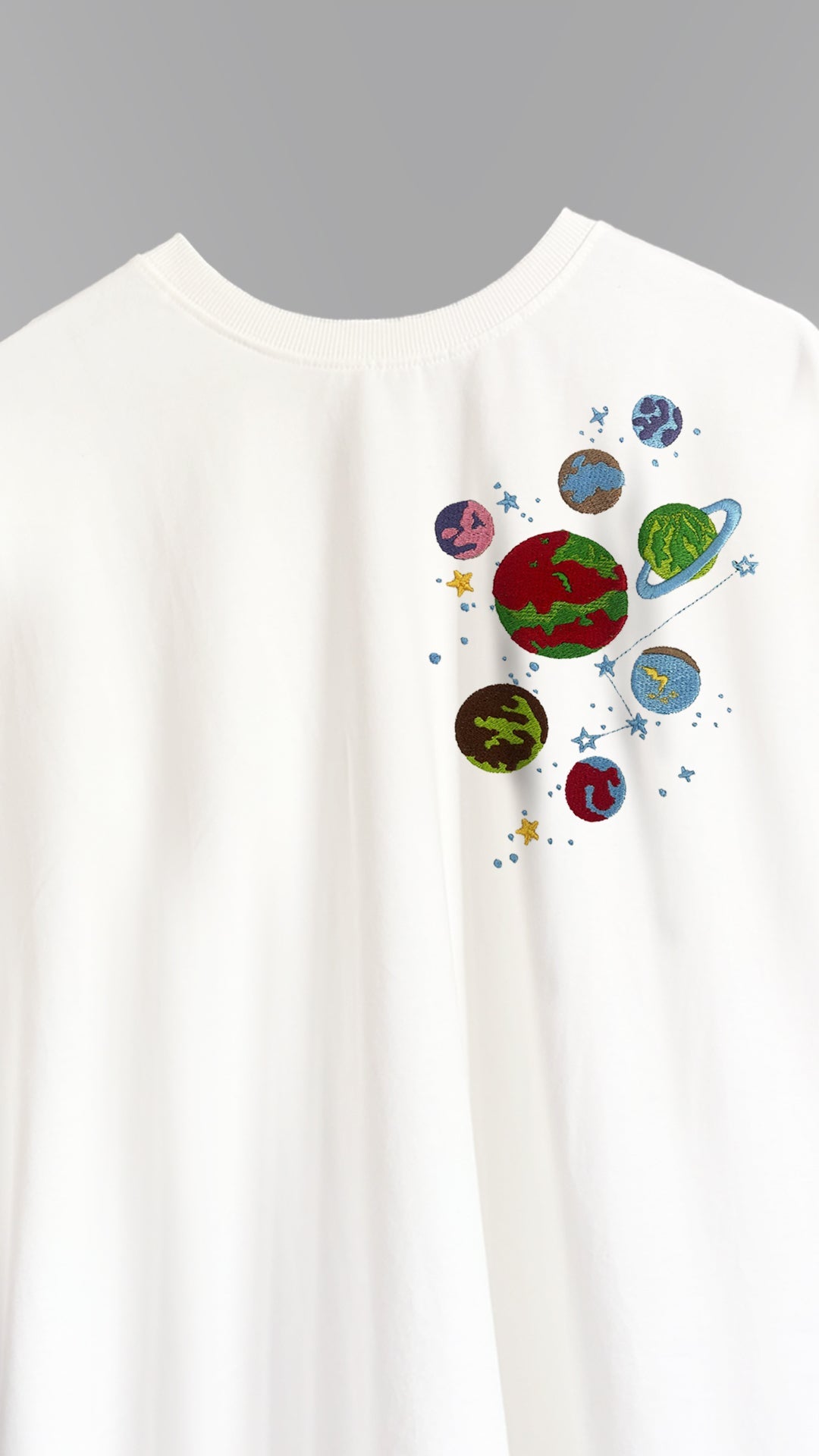 Galaxy Embroidery T-shirt - White