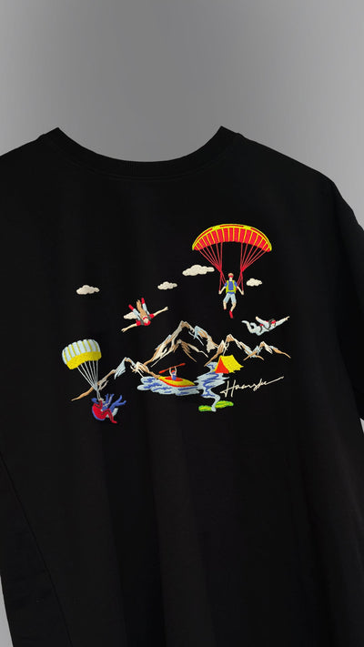 Mountaineers Embroidery T-shirt - Black