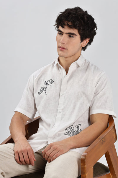 Sketches on Silence Embroidered Shirt