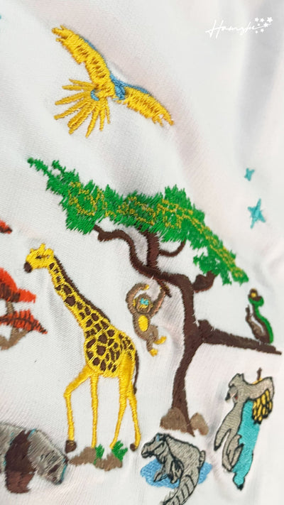 Wild Life Embroidery T-shirt - White