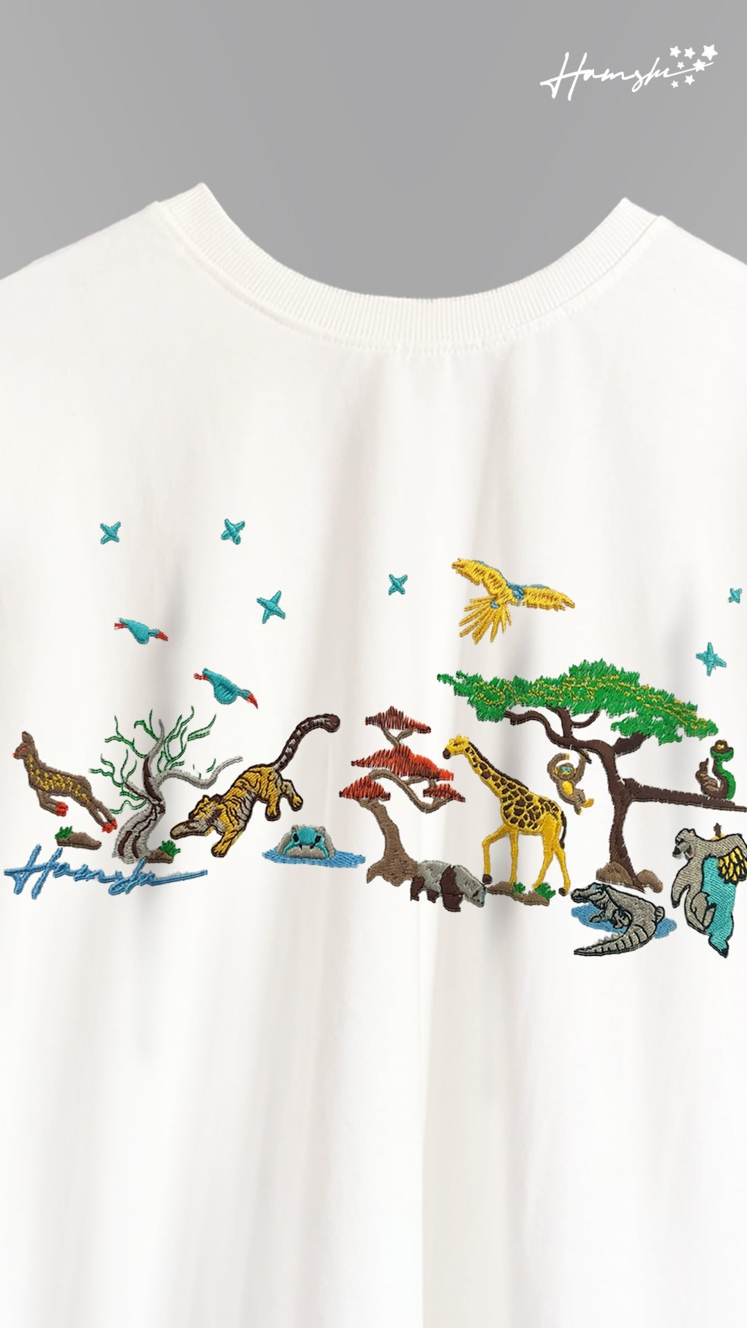 Wild Life Embroidery T-shirt - White