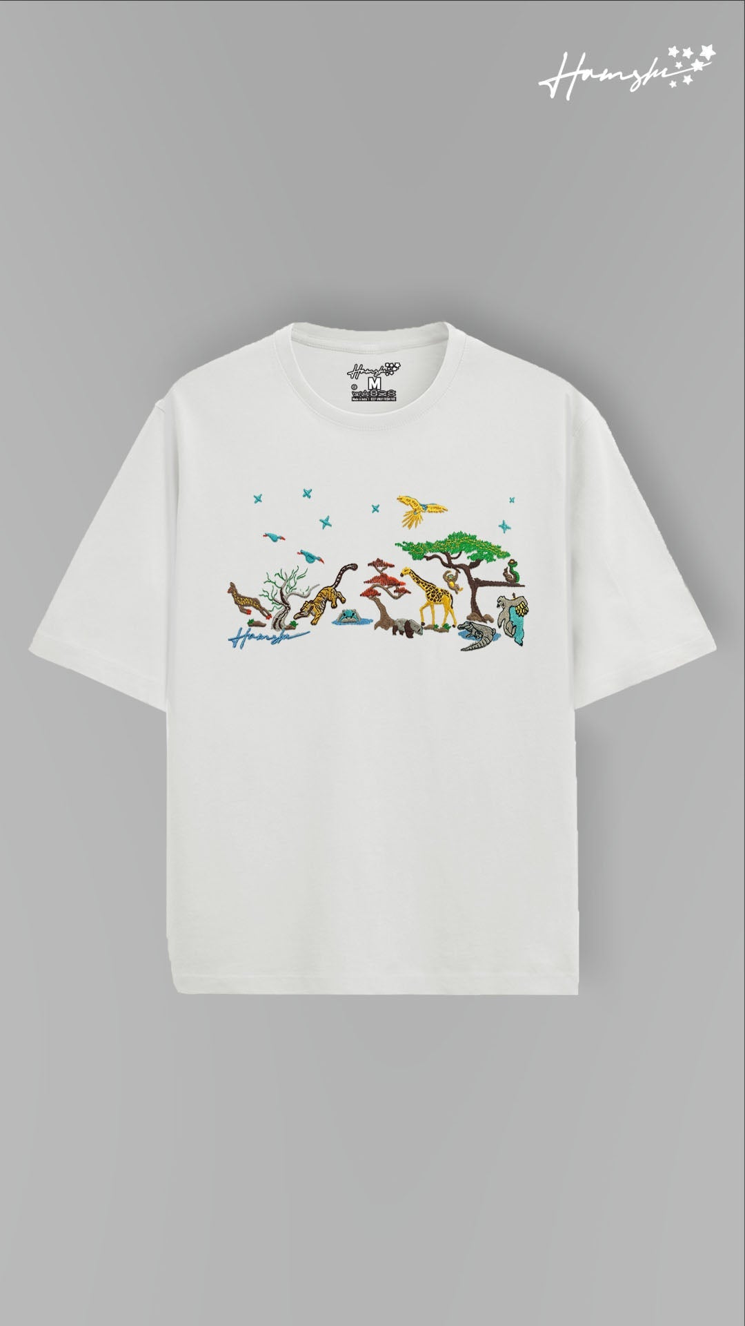 Wild Life Embroidery T-shirt - White