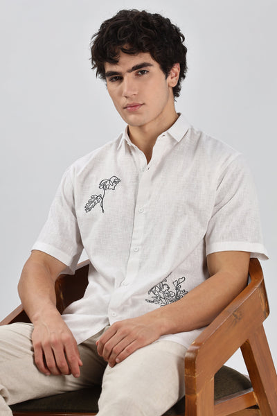 Sketches on Silence Embroidered Shirt