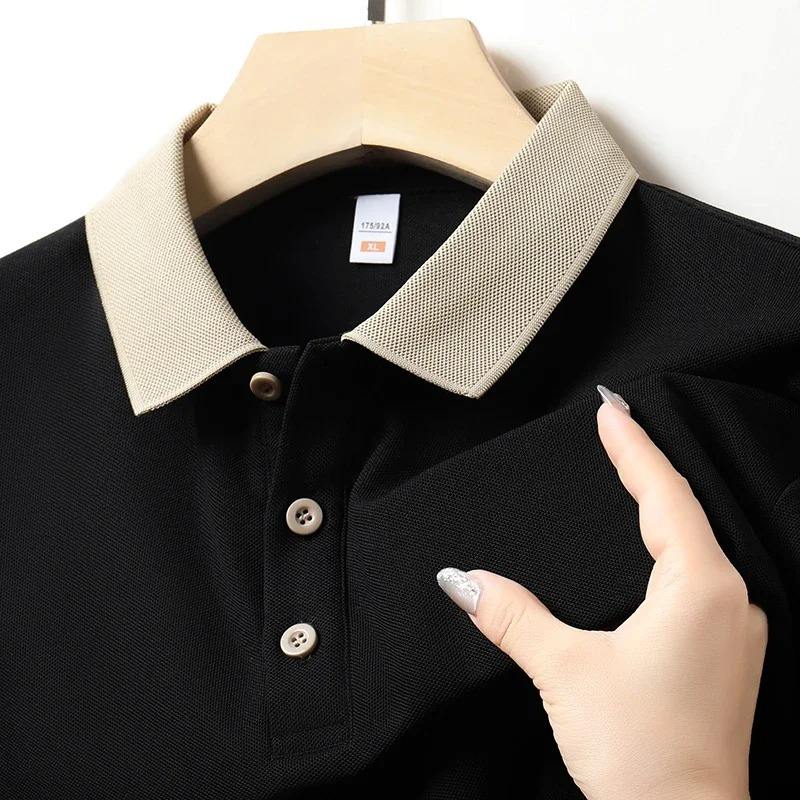 Collar Combination Polo Men T Shirt Short Sleeved Solid Color Breathable And Comfortable