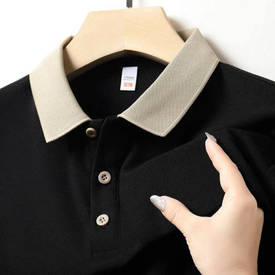 Collar Combination Polo Men T Shirt Short Sleeved Solid Color Breathable And Comfortable