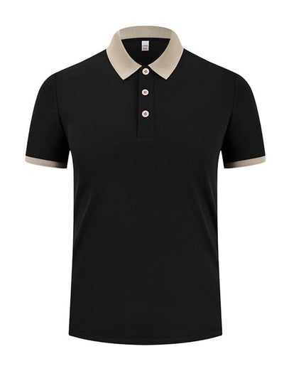 Collar Combination Polo Men T Shirt Short Sleeved Solid Color Breathable And Comfortable