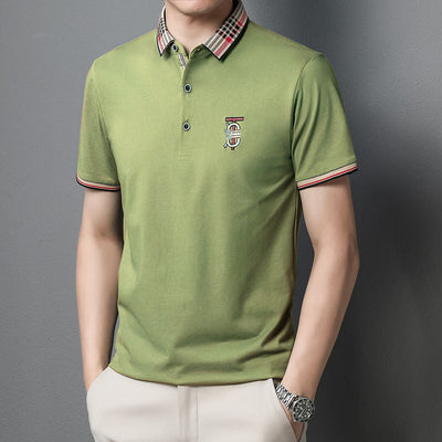 High end embroidered short sleeve POLO T-shirt for men's