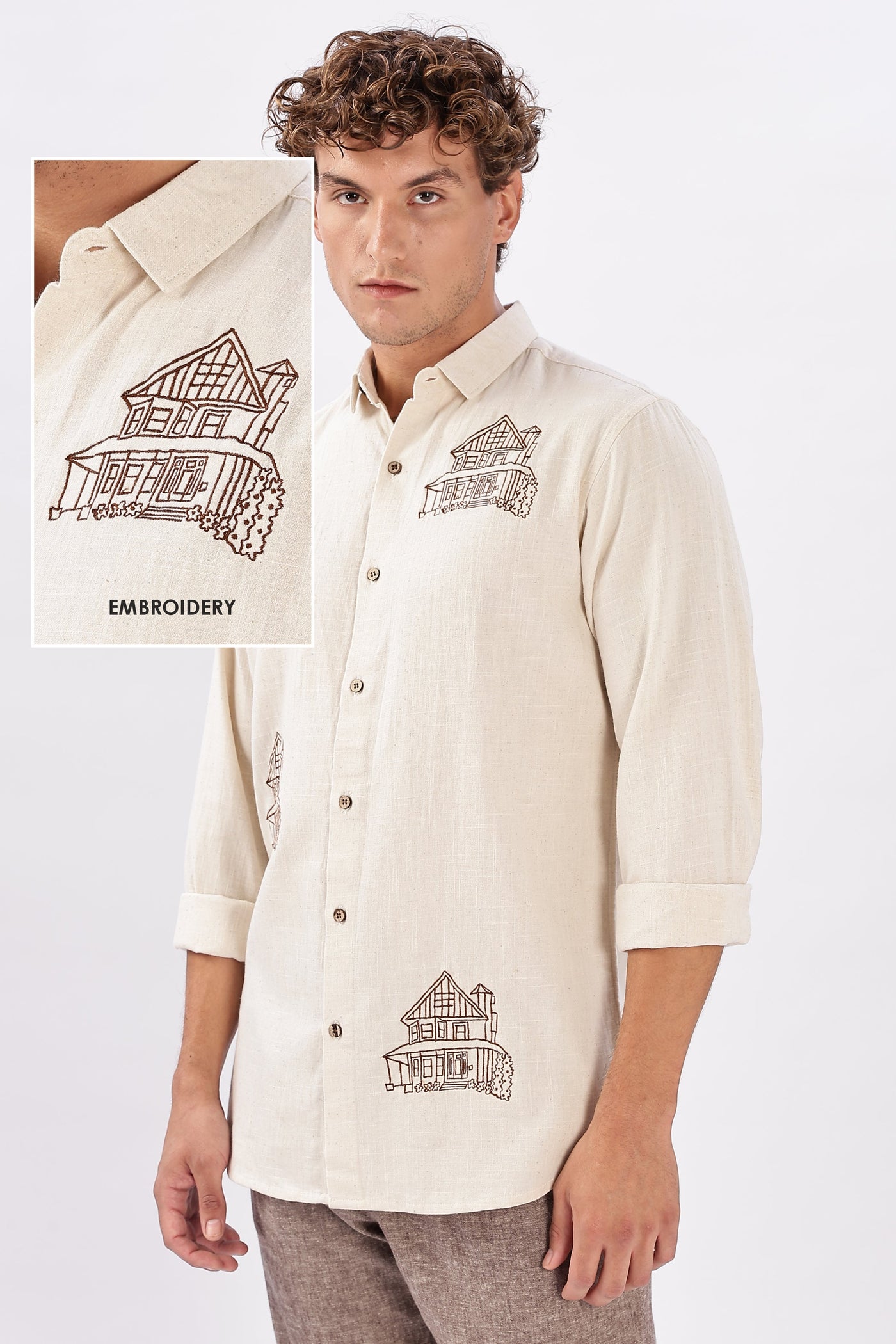 House on the Linen Street Embroidered Shirt