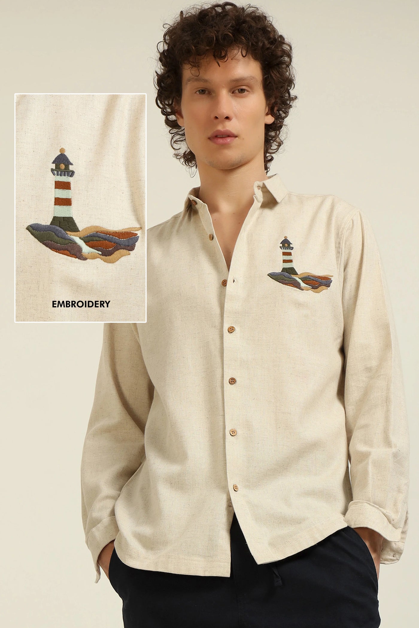 Lighthouse embroidery Shirt