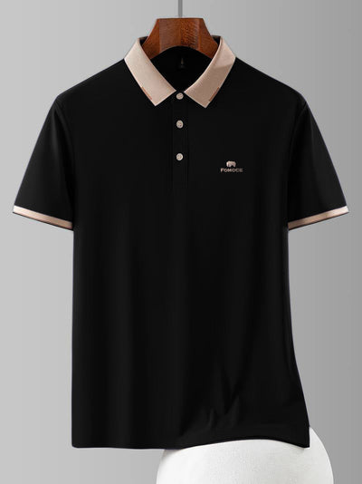 Premium Polo with Embroidered Logo & Contrast Collar