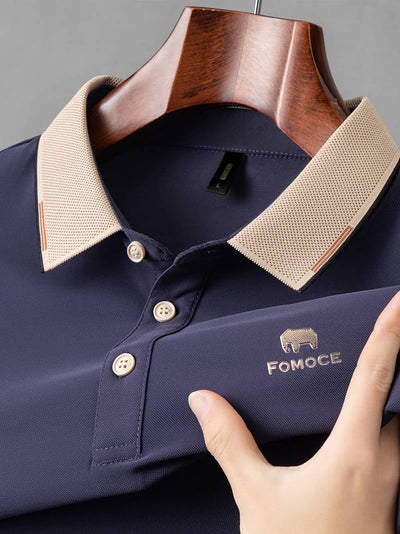 Premium Polo with Embroidered Logo & Contrast Collar