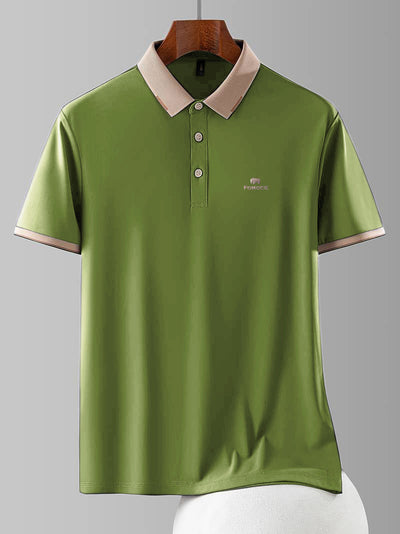 Premium Polo with Embroidered Logo & Contrast Collar