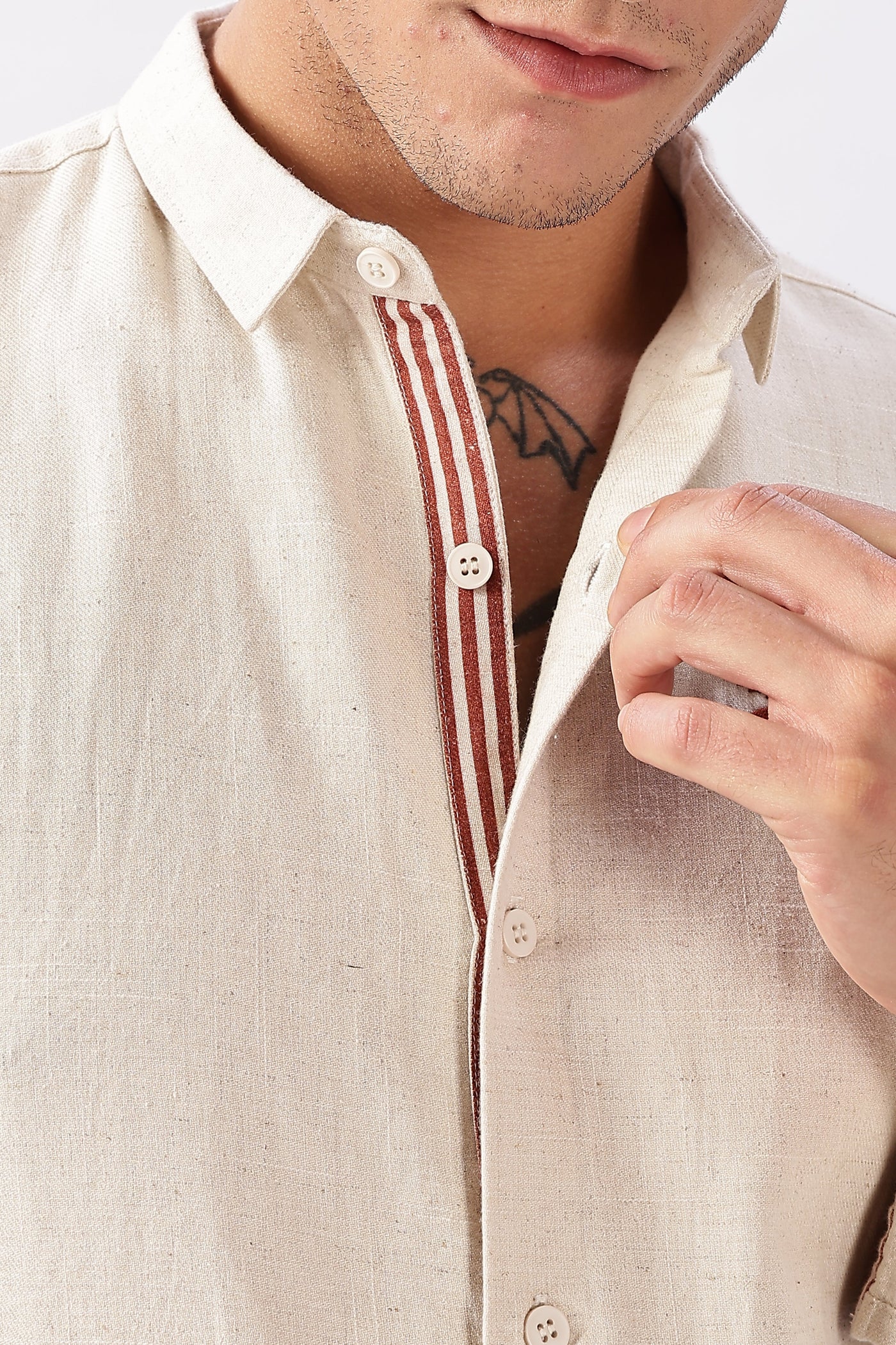 Caribbean Coast Beige Embroidered Shirt